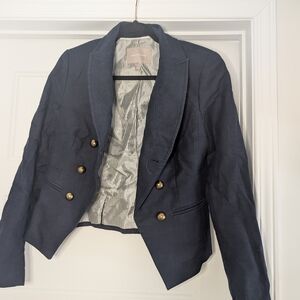 Navy Blue Blazer with Gold Buttons